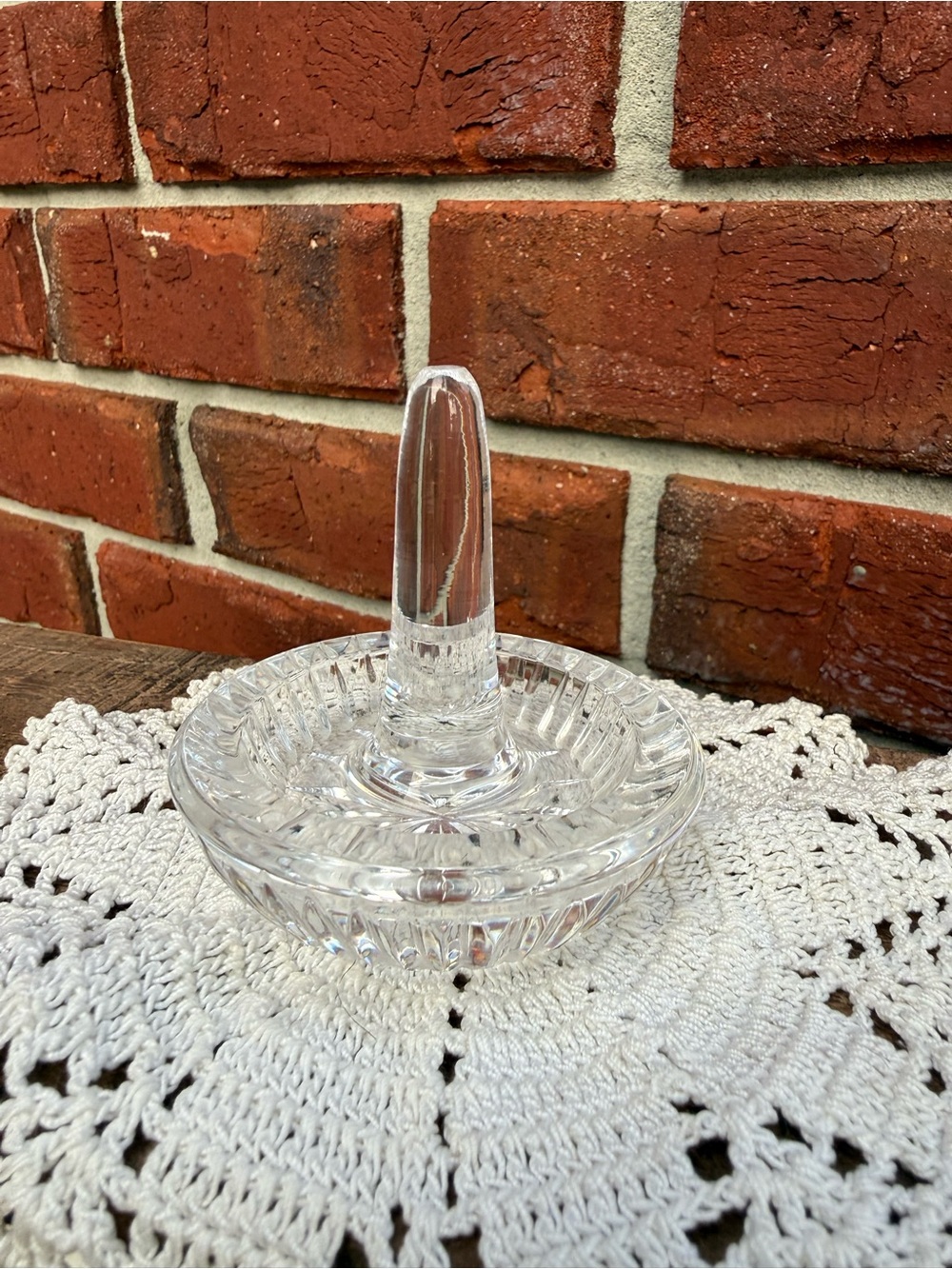 Vintage Clear Glass Ring Holder Dish